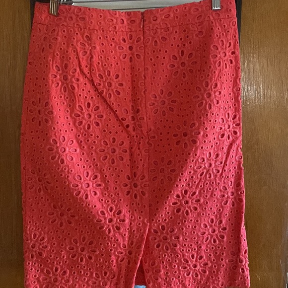 Coral Colored & Patterned J Crew No 2 Pencil Skirt - Picture 3 of 6